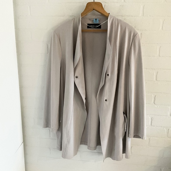 Barbara Lebek Women’s Jacket Faux Suede Bone Pockets Flowy Sz 3X - Picture 10 of 16